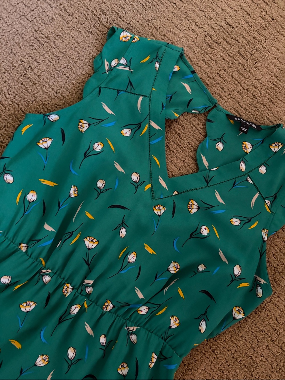 41 Hawthorn Teal Floral Sleeveless Dress - Picture 2 of 5
